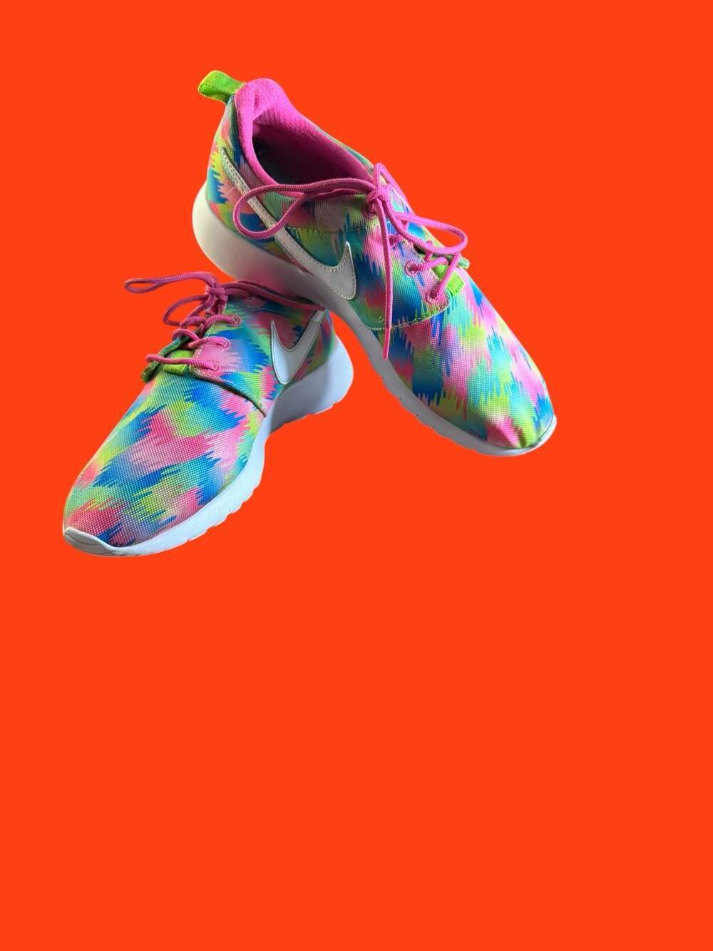 Nike Roshe One Print GS Pink Blast Electric Green Multi-Color 677784-607